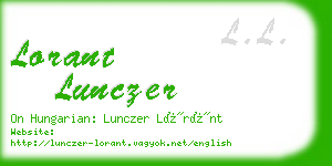 lorant lunczer business card